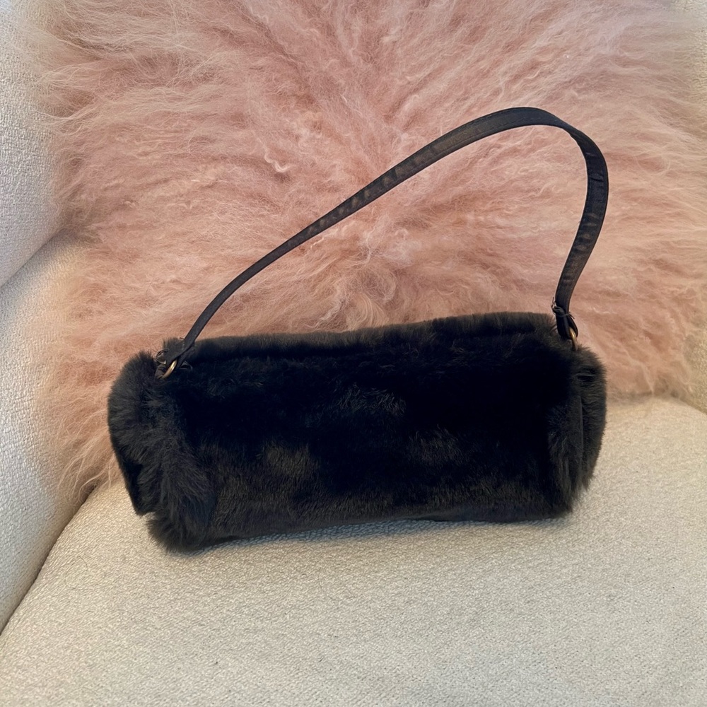 Jessica McClintock Faux Fur Handbag Purse